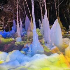 秋神温泉「氷点下の森」ライトアップ